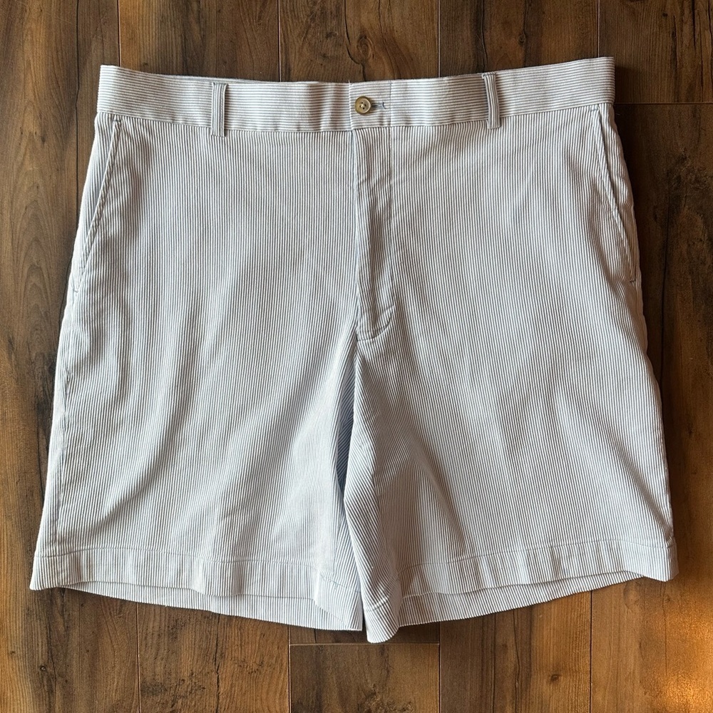 Southern Tide Seersucker Shorts Mens 38 Blue White Stripe Preppy
